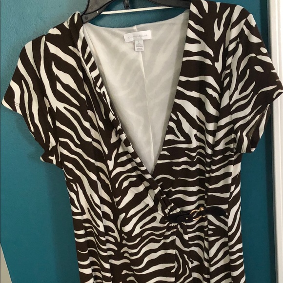 Charter Club Dresses & Skirts - NWOT Zebra print wrap dress with buckle detail